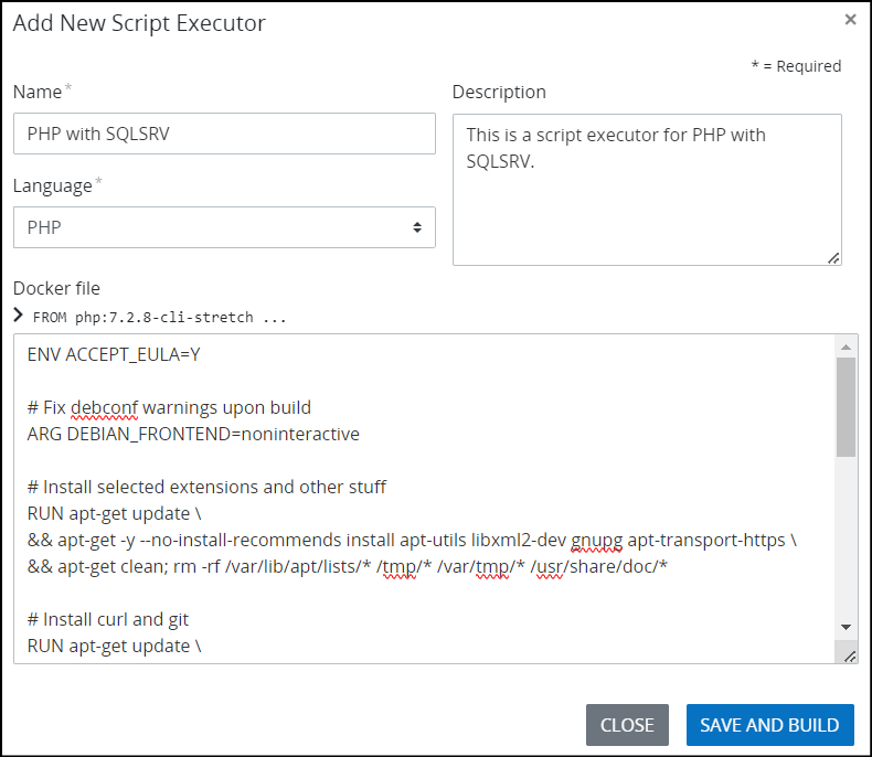 Install Docker script executors